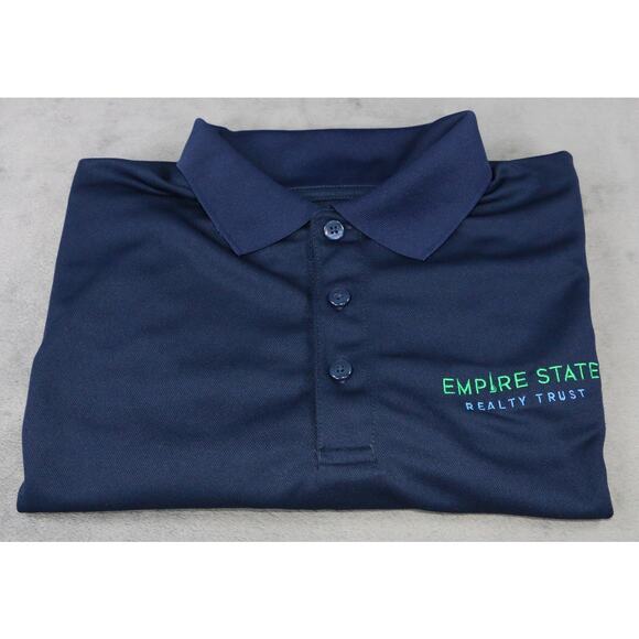 Empire State Realty Trust Polo UltraClub Cool & Dry 8210 Shirt Mens Navy Large - Picture 10 of 10